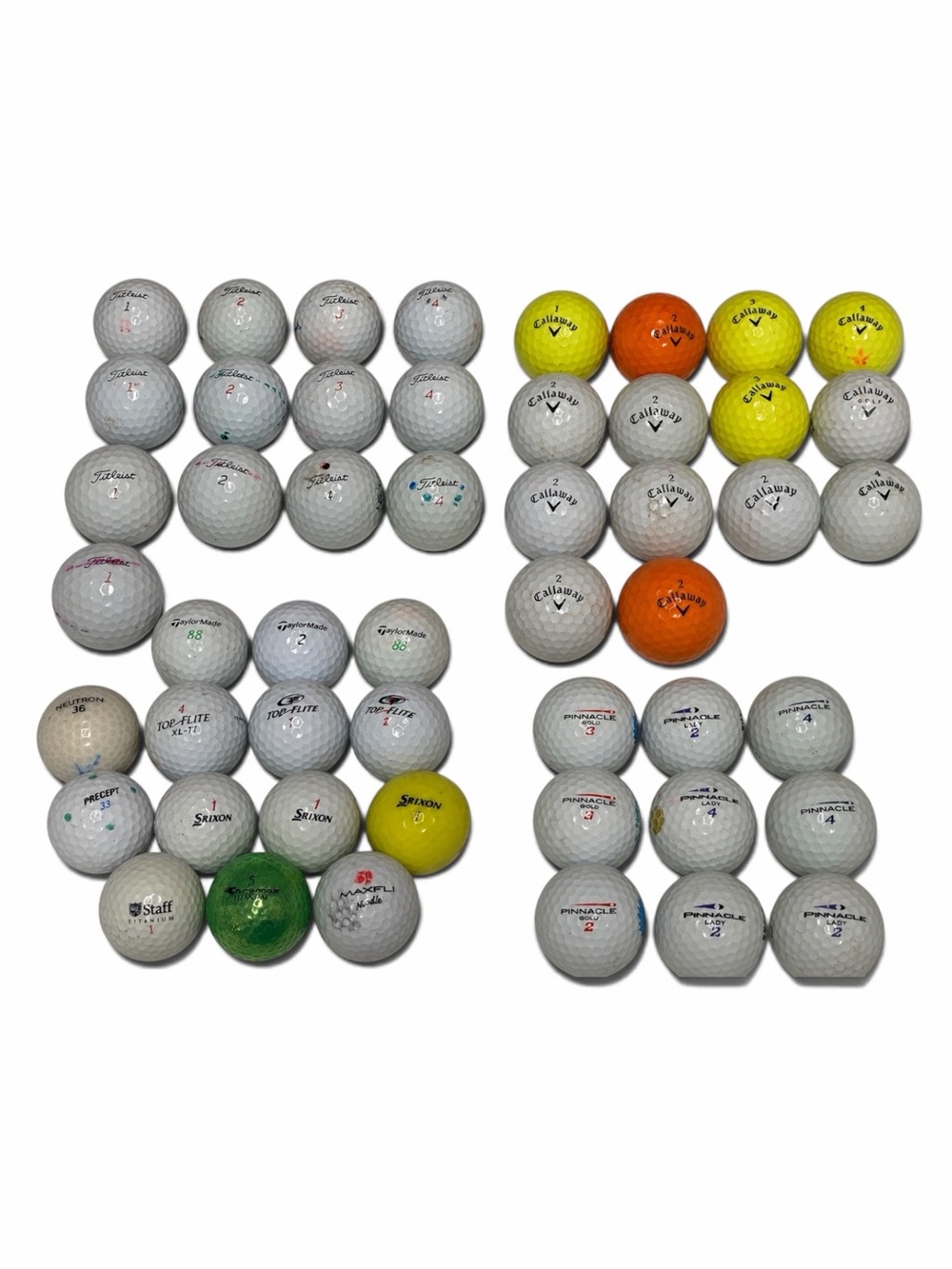 Titleist Callaway TaylorMade Used Golf Balls Mixed Lot of 50 Practice Recycled